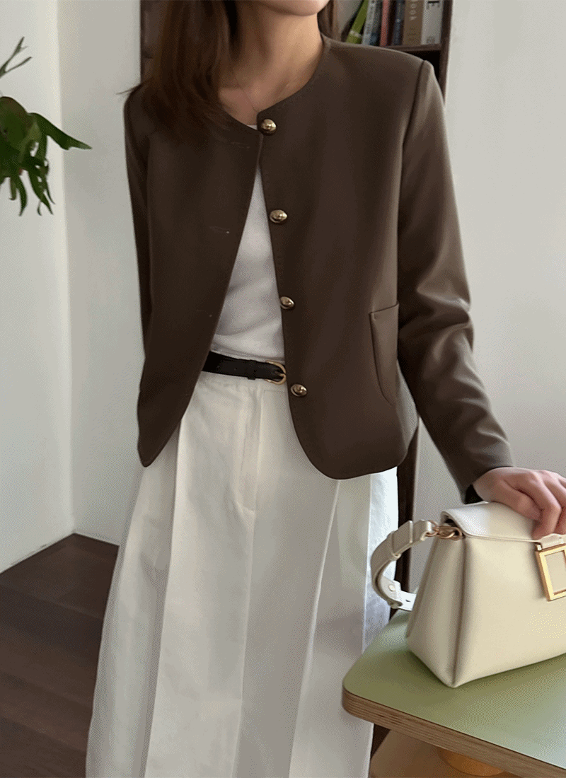 에덴 스티치 노카라 자켓 (3color)_eden jacket